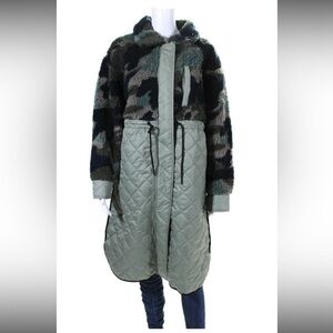 Everlane Womens The Quilted Teddy Coat  Camo Size M New